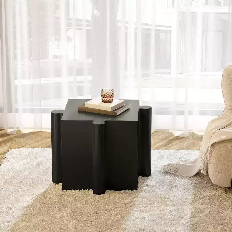 MAYEERTY 1 Pack Modular Puzzle Side Table, MGO Artistic End Table for Indoor Outdoor Living Room, Patio