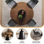 Ensemble de salle à manger GDFStudio Zephyr moderne 5 pièces avec table ronde en verre trempé et chaises rembourrées en similicuir