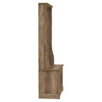 Meuble d'entrée GALANO avec banc et miroir de rangement en chêne noueux 31,3 L x 15,7 P x 68,3 H