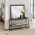 Royal Hampton Dresser Vanity Mirror, 40 Inch Dark Cherry Brown Solid Wood