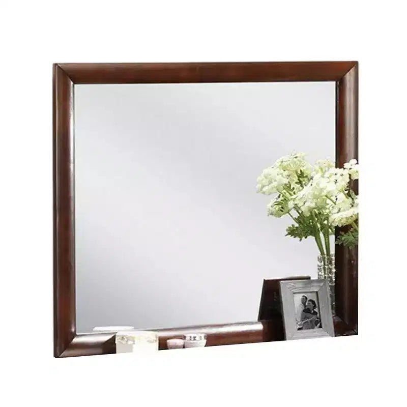 Miroir de coiffeuse Royal Hampton, 40 pouces, bois massif merisier foncé