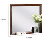 Miroir de coiffeuse Royal Hampton, 40 pouces, bois massif merisier foncé