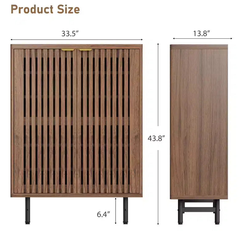 Meuble de rangement pour chaussures d'entrée, organiseur de chaussures en bois à 6 niveaux, armoire de rangement autoportante de 109 cm de haut pour couloir, salon, bureau