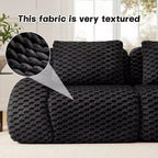 114 Canapé d'angle modulable en flanelle, 3 places, assise profonde, boucle, aucun assemblage requis, noir