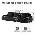 114 Canapé d'angle modulable en flanelle, 3 places, assise profonde, boucle, aucun assemblage requis, noir