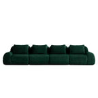 Canapé sectionnel modulaire 146 Flannelette 4 places Siège profond Boucle Aucun assemblage Vert