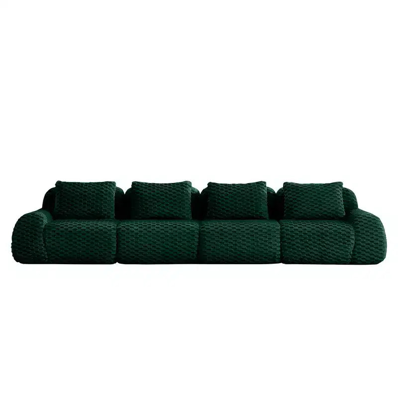 Canapé sectionnel modulaire 146 Flannelette 4 places Siège profond Boucle Aucun assemblage Vert