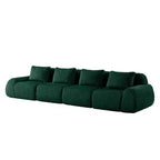 Canapé sectionnel modulaire 146 Flannelette 4 places Siège profond Boucle Aucun assemblage Vert