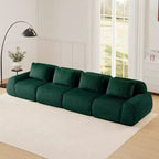 Canapé sectionnel modulaire 146 Flannelette 4 places Siège profond Boucle Aucun assemblage Vert