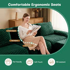 Canapé sectionnel modulaire 146 Flannelette 4 places Siège profond Boucle Aucun assemblage Vert