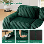 Canapé sectionnel modulaire 146 Flannelette 4 places Siège profond Boucle Aucun assemblage Vert