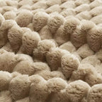 Canapé d'angle modulaire 146 en flanelle 4 places avec pouf et boucle, aucun assemblage requis, couleur Camel clair