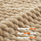 Canapé d'angle modulaire 146 en flanelle 4 places avec pouf et boucle, aucun assemblage requis, couleur Camel clair