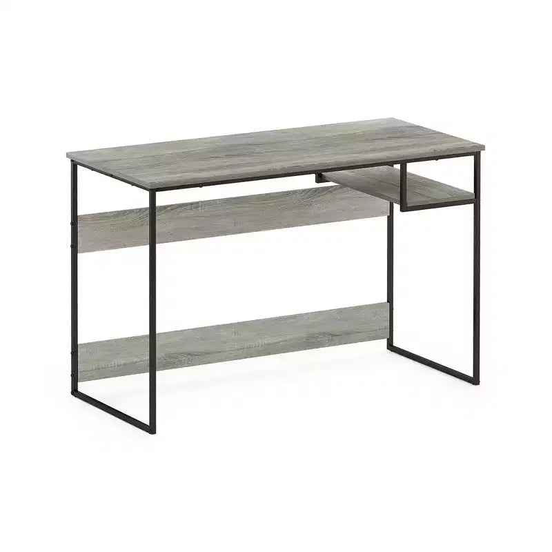 HOMLUX 45 Bureau informatique avec cadre en métal, table d'étude, poste de travail de bureau à domicile avec compartiment de rangement