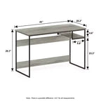 HOMLUX 45 Bureau informatique avec cadre en métal, table d'étude, poste de travail de bureau à domicile avec compartiment de rangement
