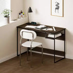 HOMLUX 45 Bureau informatique avec cadre en métal, table d'étude, poste de travail de bureau à domicile avec compartiment de rangement