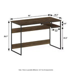 HOMLUX 45 Bureau informatique avec cadre en métal, table d'étude, poste de travail de bureau à domicile avec compartiment de rangement
