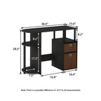 HOMLUX Bureau Informatique Simple avec Étagère Latérale et 2 Bacs de Rangement
