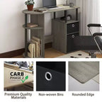 HOMLUX Bureau Informatique Simple avec Étagère Latérale et 2 Bacs de Rangement