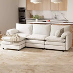 Sectional Sofa Couches L-Shape Upholstered Cloud Couch Sofa Couch Set With Ottomans 2 Seats Comfy Couch No Assembly