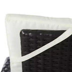 Ensemble de bistrot 3 pièces pour terrasse, ensemble de conversation en rotin PE avec chaises inclinables à coussins touffetés et table basse