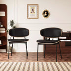 Luck Live Modern Lot de 2 chaises de salle à manger contemporaines avec structure en métal, assise et dossier rembourrés