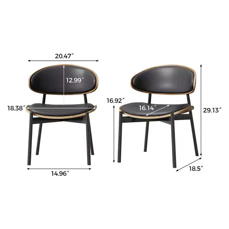 Luck Live Modern Lot de 2 chaises de salle à manger contemporaines avec structure en métal, assise et dossier rembourrés