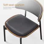 Luck Live Modern Lot de 2 chaises de salle à manger contemporaines avec structure en métal, assise et dossier rembourrés