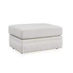 Pouf Maitelynn par Signature Design by Ashley, repose-pieds rembourré blanc craie au design moderne et coussiné