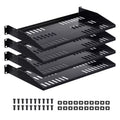 VEVOR 1U Server Rack Shelf, 4 PCS, 50 lbs Max Load-Bearing Vented Cantilever, Wall Mount or Rack Mount Shelf with Tray, 10 in Depth, Black