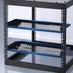Étagère de rack de serveur 1U VEVOR, 4 PCS, capacité de charge max. 22,7 kg, console ventilée, montage mural ou en rack avec plateau, profondeur 25,4 cm, noir