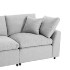 Canapé sectionnel convertible avec accoudoirs inclinés, canapé 4 places rembourré, canapé sectionnel avec coussins amovibles