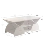 Table basse rectangulaire à bords arrondis et étagères ouvertes GDFStudio Indigo