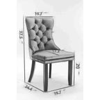 Lot de 2 chaises de salle à manger modernes du milieu du siècle, chaises de salle à manger rembourrées en velours, chaises de cuisine contemporaines sans accoudoirs avec pieds en bois-Panipeachy