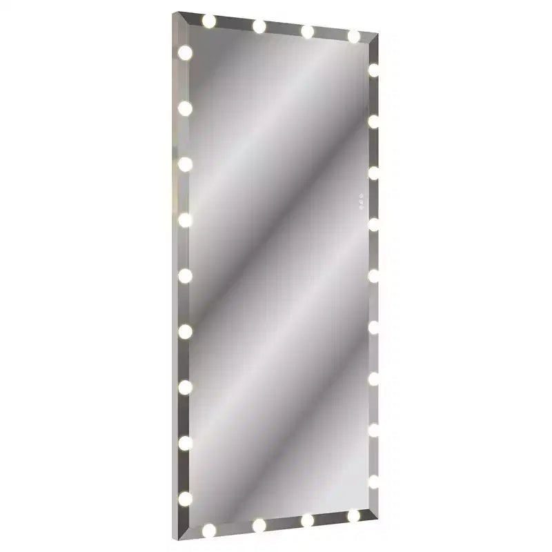 Full Length Mirror With Lights Oversized FullStanding Floor Mirror For Dressing Room Bedroom Silver,