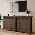 Commode de chambre à coucher, table de chevet, commode en bois, table d'appoint cannelée, organiseur de rangement