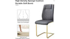 Lot de 6 chaises de salle à manger, chaise d'appoint rembourrée en cuir avec pieds en métal, chaise éponge moderne et confortable pour salle à manger et salon, gris