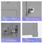 Meuble-lavabo MAYEERTY 20 pouces avec lavabo, porte à fermeture amortie, étagère de rangement réglable, gris