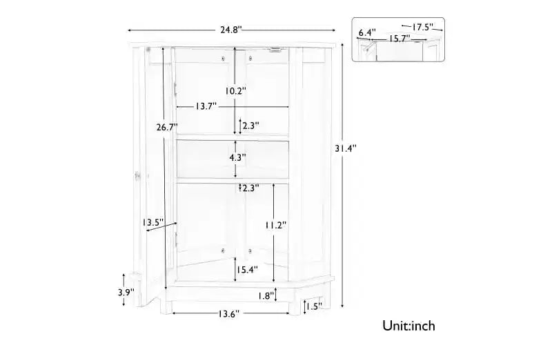 Meuble-lavabo MAYEERTY 30 pouces, bleu-gris, en MDF et bois d'hévéa, 3 tiroirs, étagère réglable, sur pied