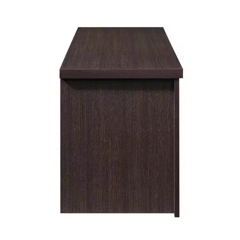Meuble TV en bois AndMakers de 132,08 cm avec 1 armoire de rangement vitrée pour téléviseurs jusqu'à 152,4 cm.