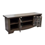 Meuble TV en bois AndMakers de 132,08 cm avec 1 armoire de rangement vitrée pour téléviseurs jusqu'à 152,4 cm.
