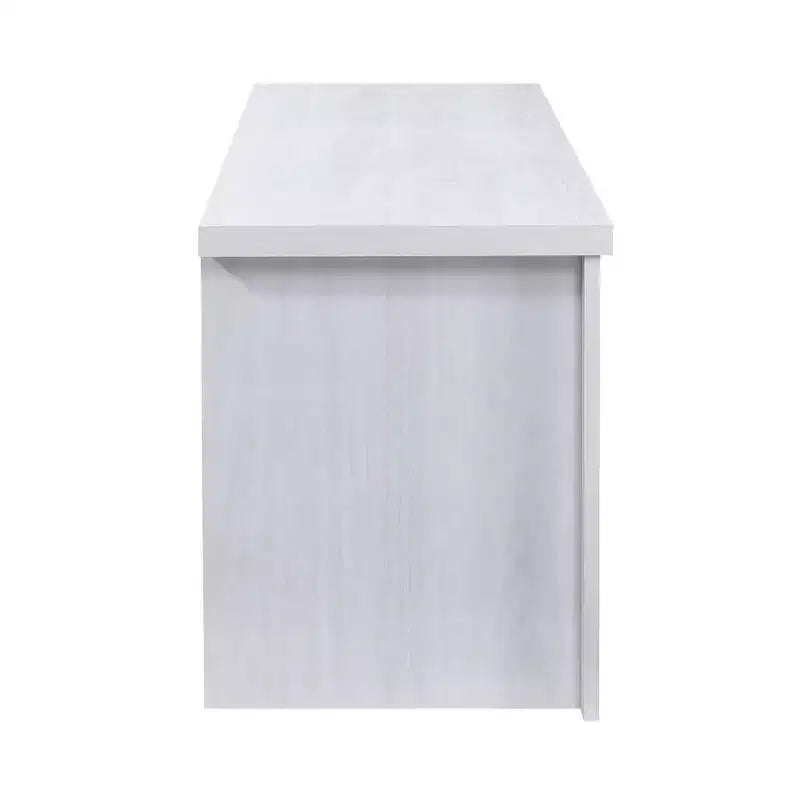 Meuble TV en bois AndMakers de 132,08 cm avec 1 armoire de rangement vitrée pour téléviseurs jusqu'à 152,4 cm.