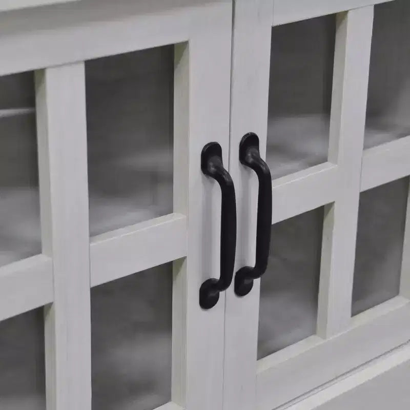 Meuble TV en bois AndMakers de 132,08 cm avec 1 armoire de rangement vitrée pour téléviseurs jusqu'à 152,4 cm.