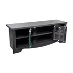 Meuble TV en bois AndMakers de 132,08 cm avec 1 armoire de rangement vitrée pour téléviseurs jusqu'à 152,4 cm.