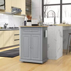Chariot de cuisine roulant, table desserte portable avec tiroir, étagère réglable et 2 porte-serviettes