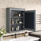 MAYEERTY Meuble de rangement mural de salle de bain 27 avec miroir et étagère réglable en hauteur Gris