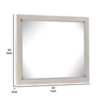 Miroir de commode Royal Hampton, verre biseauté, cadre en bois massif gris clair, 34x44