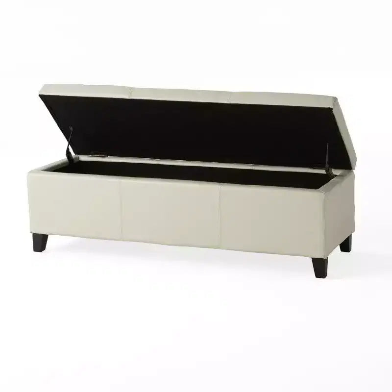 TUYOHW Banc de rangement, banc ottoman de bout de lit 51,25 avec couvercle à fermeture en douceur, ottoman rectangulaire pour salon, entrée