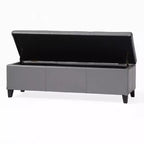 TUYOHW Banc de rangement, banc ottoman de bout de lit 51,25 avec couvercle à fermeture en douceur, ottoman rectangulaire pour salon, entrée