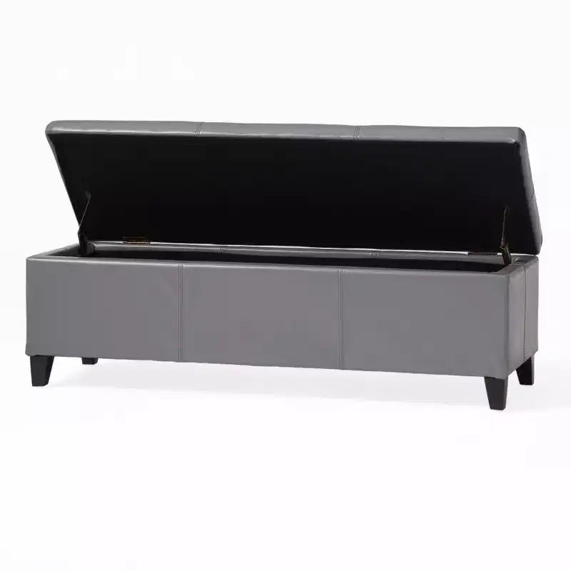 TUYOHW Banc de rangement, banc ottoman de bout de lit 51,25 avec couvercle à fermeture en douceur, ottoman rectangulaire pour salon, entrée